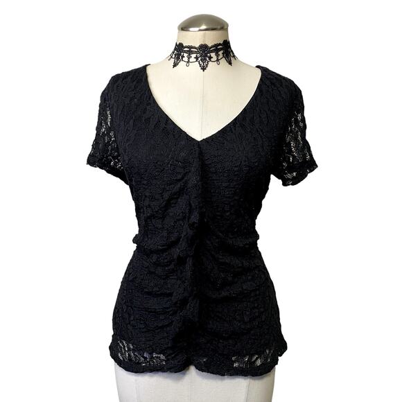 Cato Lace Gothic Blouse Whimsygoth Ruffle Dark Fairy Core - Picture 1 of 13